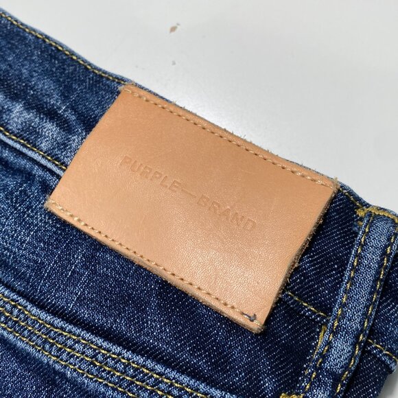 Purple Jeans P001 Pre-Distressed Dark Denim Size 32x34 - Picture 10 of 12